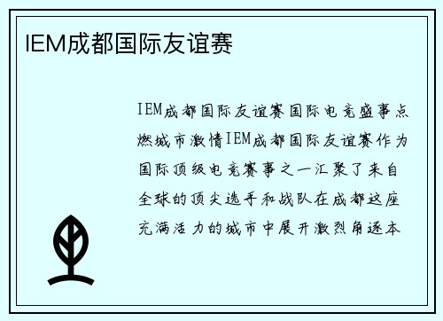 IEM成都国际友谊赛